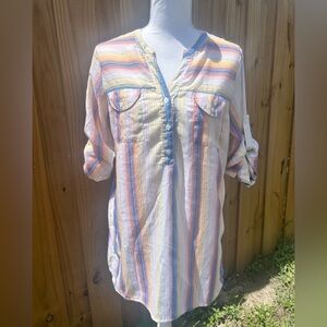 Lemon Grass Striped Multicolor Women's Top